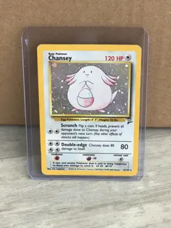 Chansey Base Set Pokemon Card 3/130 Holo PSA Ready - Image 1