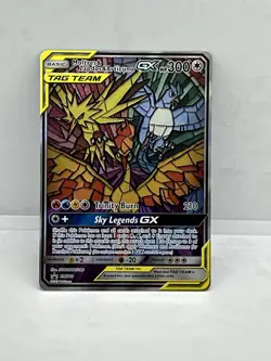 Pokemon TCG Moltres Zapdos Articuno GX SM210 Hidden Fate Promo Card Tag Team NM - Image 1