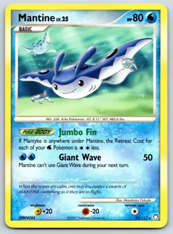 Mantine - DP Mysterious Treasures 29/123 Rare Masakazu Fukuda Pokemon Card MP - Image 1