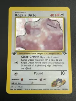 KOGA’S DITTO Pokemon Card - WOTC - 1st Edition - Gym Challenge - 10/132 NM (A) - Image 3