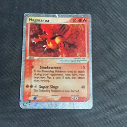 Pokemon Cards: EX Ruby and Sapphire Rare Holo: Magmar EX 100/109 HP - DMG - Image 1