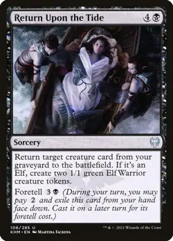 Return Upon the Tide 106 KHM Sorcery Black MTG Martina Fackova Elf Foretell EN - Image 1