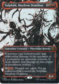 MTG: ONE: Step-and-Compleat Foil Showcase Solphim, Mayhem Dominus: LP Condition - Image 1