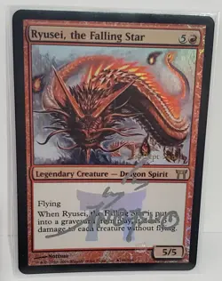 MTG FOIL RYUSEI, THE FALLING STAR PROMO SIGNED BY ARTIST NOTTSUO - Image 1