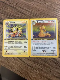 Pokemon Jolteon & Dragonite Jungle/Fossil Holo Lot (2) - 1999- 1st Edition - Image 1