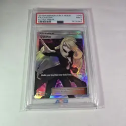 2018 POKEMON SUN & MOON ULTRA PRISM #148 FULL ART/CYNTHIA PSA 9 - Image 1