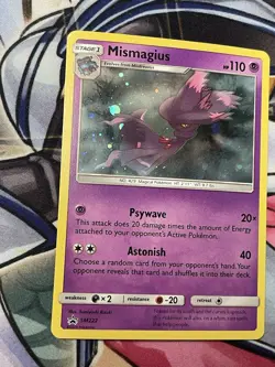 Pokemon TCG Mismagius SM222 Sun & Moon Cosmos Holo SWIRL Promo - Image 3