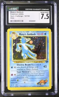 Pokemon Gym Challenge MISTY'S GOLDUCK Holo CGC 7.5 2000 NM Near Mint+ - Image 1
