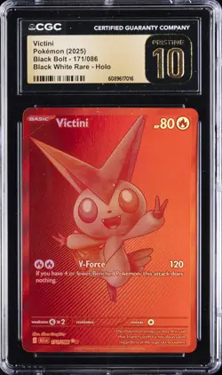 2025 POKEMON BLACK BOLT BLACK WHITE RARE #171 VICTINI CGC 10 PRISTINE - Image 1