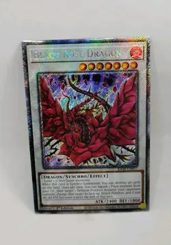 YU-GI-OH! Black Rose Dragon. RA04-EN057. 1st Ed. Platinum Secret Rare Card. TCG - Image 1