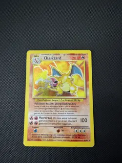 Pokemon TCG Charizard Base Set Holo Unlimited Rare Card 4/102 Dutch - Image 1