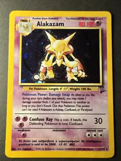 Pokemon Alakazam TCG Card Base Set 2 Holo Unlimited Rare Card 1/130 - Image 1