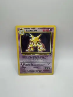 Pokemon Alakazam TCG Card 1/130 Base Set 2 Holo Unlimited Rare LP-MP - Image 1
