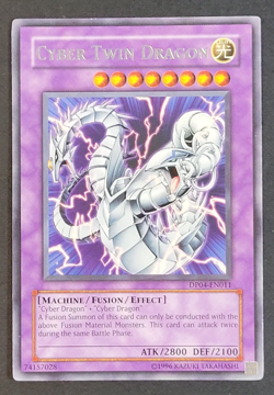 Yugioh TCG Card - 1x Cyber Twin Dragon - DP04-EN011 - NM/LP - Rare - Fusion - Image 1