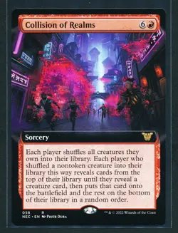 Collision of Realms - Extended Art - Magic MTG 2022 Neon Dynasty Commander NM/M - Image 1