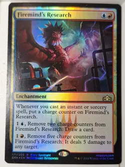 Firemind's Research - FOIL - Guilds of Ravnica - Magic the Gathering MTG Nice! - Image 1