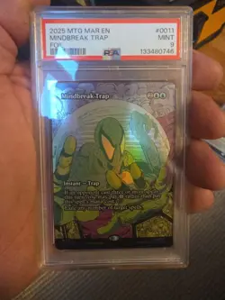 2025 MTG MARVEL'S SPIDER-MAN: SOURCE MAT FOIL #0011 MINDBREAK TRAP PSA 9 - Image 1