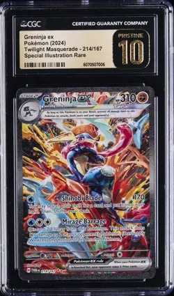 2024 POKEMON TWILIGHT MASQUERADE #214 GRENINJA EX CGC 10 - Image 1