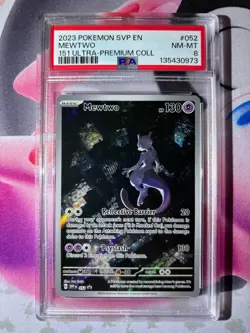 2023 POKEMON SVP EN-SV BLACK STAR PROMO 052 MEWTWO 151 ULTRA-PREMIUM COLL PSA 8 - Image 1