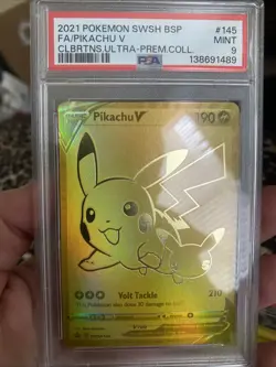 Pokemon TCG 2021 Celebrations Pikachu V SWSH145: Sword & Shield Promo PSA 9 - Image 1