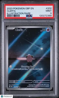 2023 Pokemon Obf EN-Obsidian Flames Cleffa Illustration Rare PSA 9 202/197 - Image 1