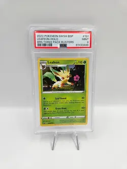 PSA 9 Leafeon - SWSH191 - Brilliant Stars Black Star Promos - Pokemon - Image 1