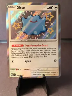 Pokemon TCG Ditto 201/091 SV: Paldean Fates Set Baby Shiny Holo NM - Image 1