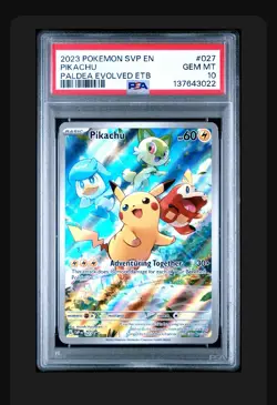 2023 Pokemon Scarlet & Violet Black Star Promo Pikachu Paldea Evolved PSA 10 - Image 1
