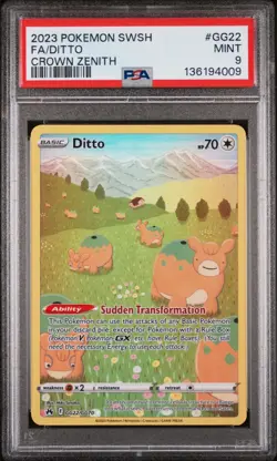 2023 Pokemon Crown Zenith Ditto Galarian Gallery #GG22/GG70 PSA 9 - Image 1