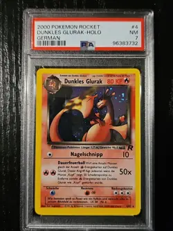 2000 Pokemon Team Rocket Dark Charizard Holo 4/82 PSA 7 NM Dunkles Grurak German - Image 1