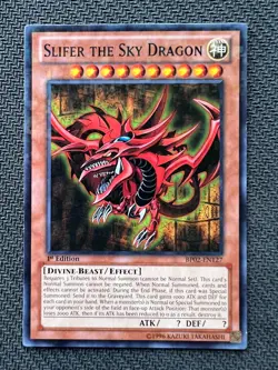 Yugioh Slifer the Sky Dragon 1st Edition Mosaic Rare BP02-EN127 NM - Image 1