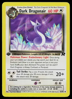 Pokemon Card - Dark Dragonair Team Rocket 33/82 Uncommon 1st Edition - Image 1
