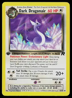 Pokemon Card - Dark Dragonair Team Rocket 33/82 Uncommon 1st Edition - Image 1