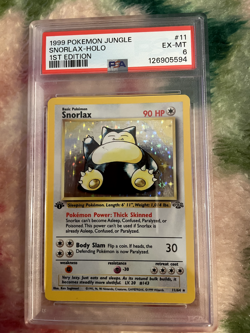 1999 Pokemon Snorlax 1st Edition Holo PSA 6 EX-MT Jungle Card 11/64 - Image 1