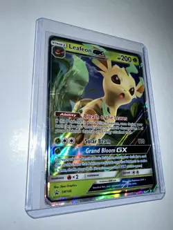 Leafeon GX SM146 Sm Holo Pokemon Card Crease in Card - Image 2