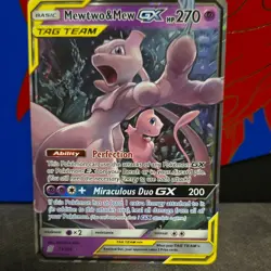 Pokemon Mewtwo & Mew GX 270 HP Ultra Rare Holo 71/236 TAG TEAM Card - Image 1