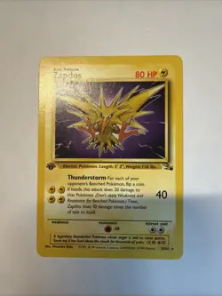 1st Edition Zapdos #30/62 Non Holo Rare Fossil Pokemon Card 1999 Vintage - Image 2