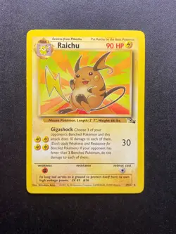 Raichu 29/62 Fossil Rare Pokemon WOTC Pokemon Trading Card Vintage TCG - Image 1