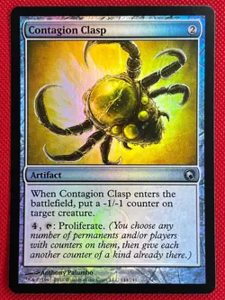 MTG Foil 1X Contagion Clasp X1 Scars of Mirrodin Magic - LP - Image 1