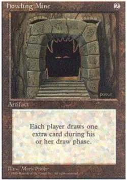 1x Howling Mine Heavy Play, English 4th Edition MTG Magic - Image 1