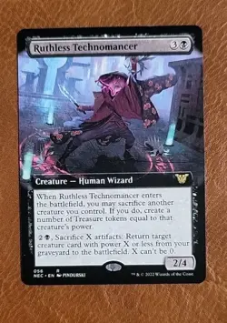 NM Extended Art Ruthless Technomancer #056 Commander Kamigawa Neon Dynasty NEC - Image 1