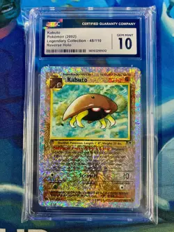 CGC Kabuto Pokemon (2002) Legendary Collection - 48/110 Reverse Holo Gem Mint 10 - Image 1