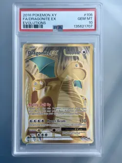 Pokemon TCG Dragonite EX Evolutions 106/108 - PSA 10 - Image 1