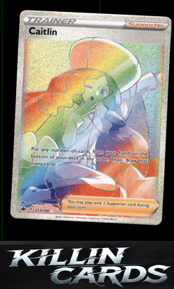 Caitlin (Secret) 213/198 Pokemon Secret Rare SWSH06: Chilling Reign Card NM - Image 1