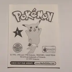 Pokemon - Squirtle - Topps Merlin Sticker - Series 1 - #7/240 - 1999 - Image 2