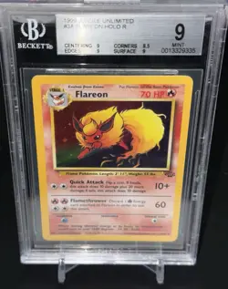 1999 Pokemon Jungle FLAREON #3 HOLO BGS 9 (Sub Grades) - Image 1