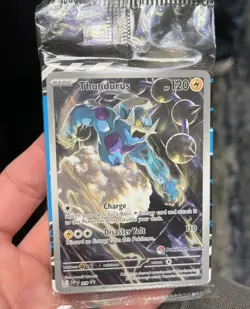 Pokemon Center Thundurus Black Bolt Stamped Promo - SEALED - Great Centering - Image 1