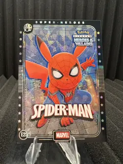 Spider-Man (Pikachu) #E25 - Silver Holo - Heros & Villains Flash Edition Pokemon - Image 1