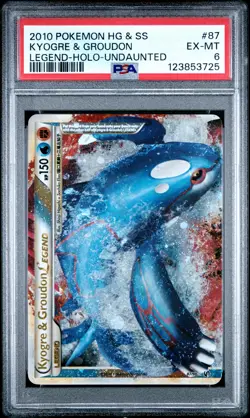 2010 POKEMON HEARTGOLD & SOULSILVER UNDAUNTED KYOGRE & GROUDON LEGEND-HOLO PSA 6 - Image 1