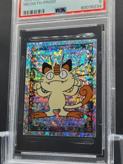 1999 Merlin Pokemon #S11 Meowth Prism - PSA 9 - Image 3